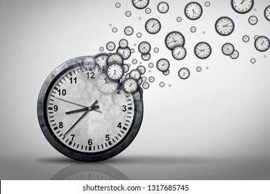 Business Time Plan Concept And Planning Corporate Or Personal Schedule Or Wasting Minutes As A Group Of Timepieces Or Clocks Coming Out Of A Large Clock As A 3D Illustration.