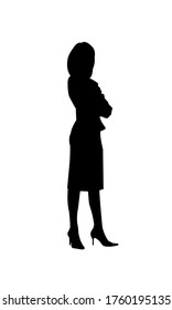 Business Woman Standing Position Silhouette Confidence Stock ...