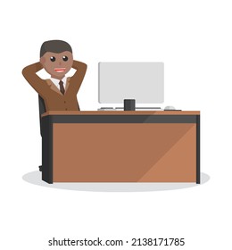 businessman african feel enjoy in work design character on white background - Powered by Shutterstock