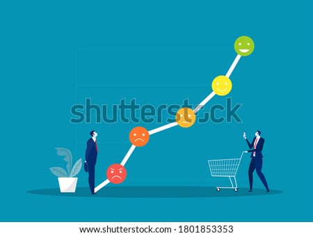 Businessman analysis from graph Feedback concept. 