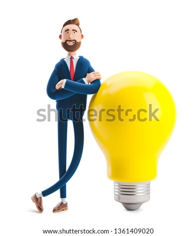Businessman Billy with yellow bulb. Innovation and inspiration concept. 3d illustration. ストックフォト © 