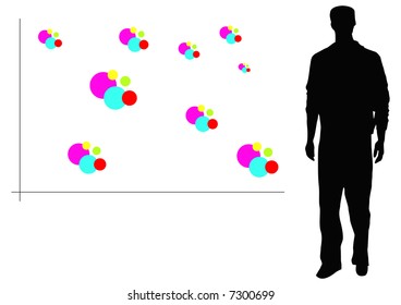 businessman and bubble chart