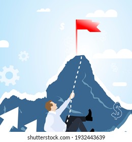 Climbing Mountain Cartoon Images, Stock Photos & Vectors | Shutterstock