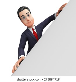 Businessman With Copyscpace Indicating Empty Space And Trade