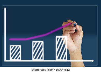 Businessman Drawing Upward Trend Bar Chart Stock Illustration 107049812 ...