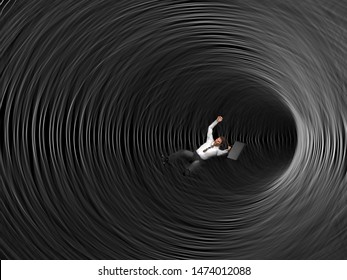 someone falling into a black hole