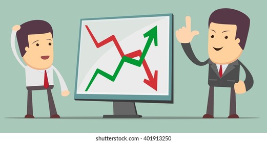 Businessman Presenting Business Growth Chart - a man at the presentation. Stock illustration - Powered by Shutterstock