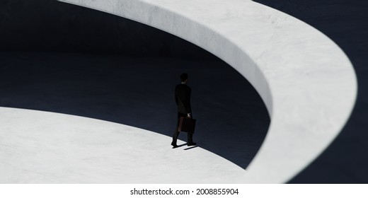 Businessman walking in the shadow. 3d photo realistic rendering - Powered by Shutterstock