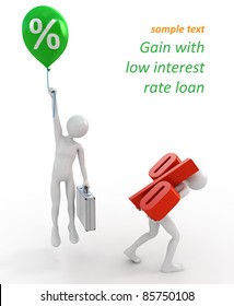 Businessmen With High And Low Interest Rate Loans