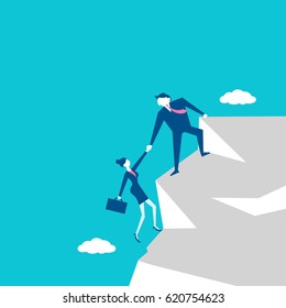 Businesspeople Cliff Teamwork Concept Stock Illustration 620754623 ...