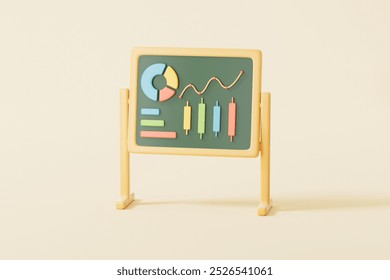 Business-style folder chart showing data analysis and changes,3d rendering 
