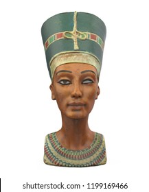 Bust Of Queen Nefertiti Isolated. 3D Rendering