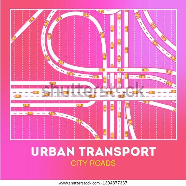 Busy urban asphalt\
roads and\
transport.