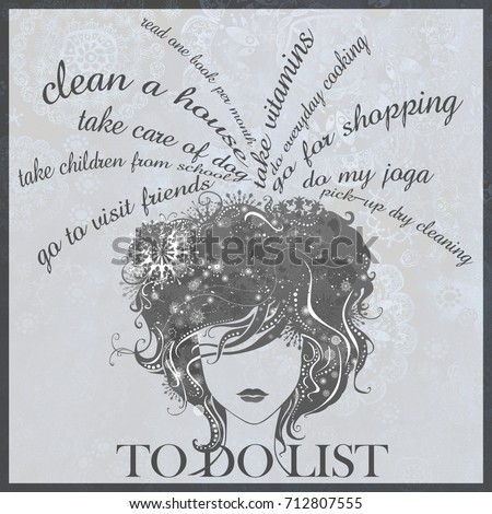 busy woman do list poster stock illustration 712807555 shutterstock