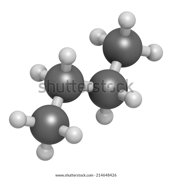 Butane Hydrocarbon Molecule Commonly Used Fuel Stock Illustration 214648426