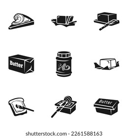 Butter icon set 