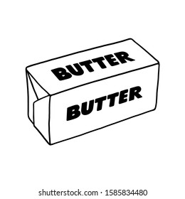 Butter outline illustration; Single