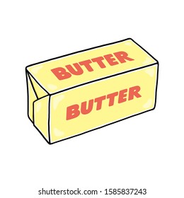 Butter stick illustration white