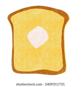 Buttered toast for breakfast. Old risograph print effect. Illustration, graphic design element for menu, cafe, restaurant, wrapping paper, poster - Powered by Shutterstock