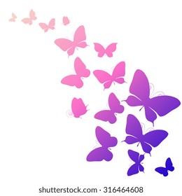 Seamless Watercolor Purple Butterflies Pattern Vector Stock Vector ...