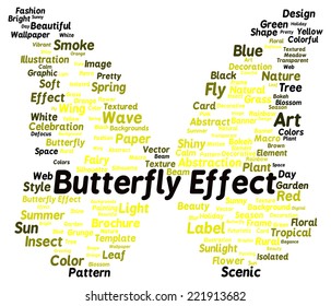 Butterfly Effect Word Cloud Shape Concept