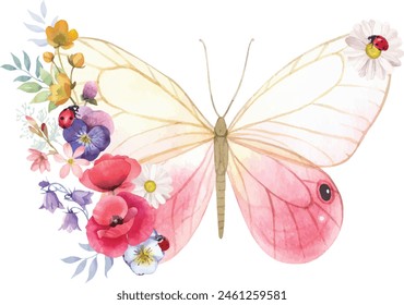 Prado mariposas  Ilustración