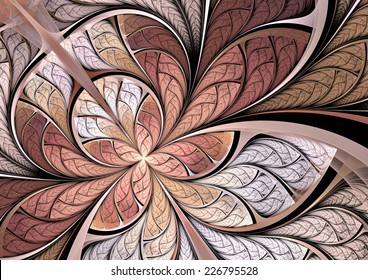 Butterfly On A Flower. Artistic Background In Soft Pink Tones. Fine Decoration Of A Desktop, Interior, Album Cover. Fractal Art