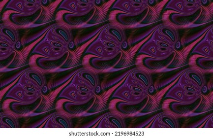 Butterfly Pattern With Wavy Curved Stripes Elements In Purple, Red, Green And Blue Colors.  Abstract Illustration With Transparent Effect And Motion Blur For Cover, Wallpaper.