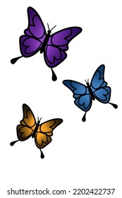 Butterfly Wings Illustration Colors Set Animal Stock Illustration ...