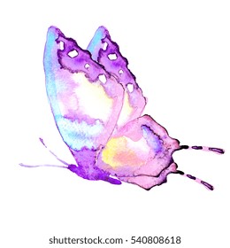 Butterflywatercolor Isolated On White Stock Illustration 540808618 ...