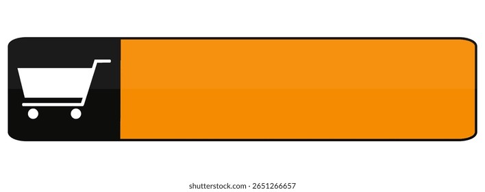 Button Banner black and orange with copyspace: Onlineshop