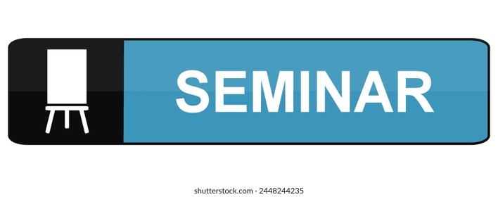 Button Banner with Learning icon: Seminar