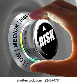 The Button Shows Three Levels Of Risk Management. Concept Illustration.