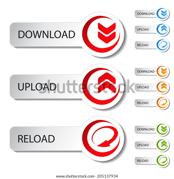 Buttons Arows Download Reload Upload Stock Illustration 205137934