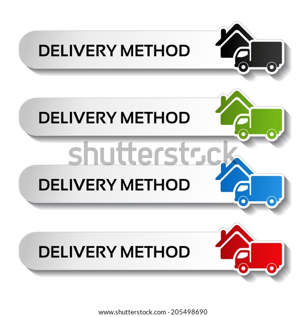 buttons - delivery\
method, truck\
labels