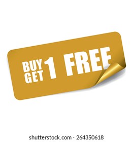 Buy 1 Get 1 Free On Rectangle Sticker And Tag - Gold