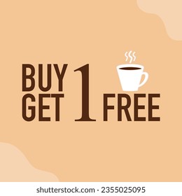 Buy 1 get 1 free. This illustration design is perfect for celebrating International Coffee Day on October. It’s also suitable for cafe promotions, coffee advertisements and coffee discounts. - Powered by Shutterstock