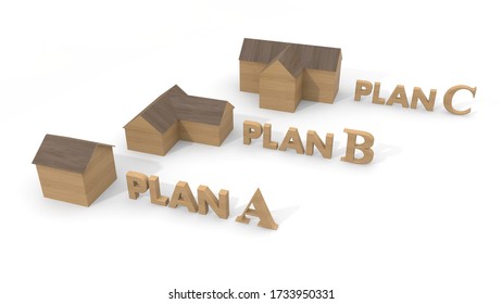 Buy a house Purchase plan. 3D illustration