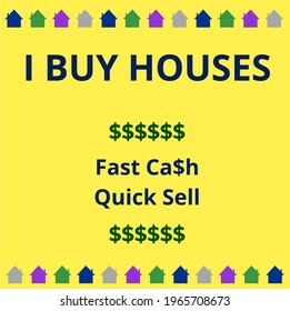 Buy Houses Fast Cash Image On Stock Illustration 1965708673 | Shutterstock