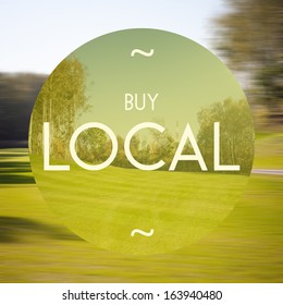 Buy local poster, illustration of business
