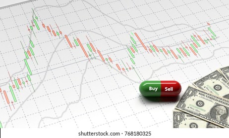 buy or sell gold stock exchange graph candlestick graph stock market and financial investor money background investment and money chart indicator copy space minimal concept 3D illustration