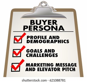 Buyer Persona Clipboard Checklist Customer Profile 3d Illustration