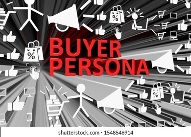 BUYER PERSONA concept blurred background 3d render illustration