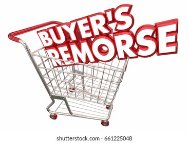 Buyers Remorse Shopping Cart Regret Purchase 3d Illustration