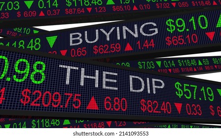 Buying the Dip Low Stock Price Opportunity Make Money Profit 3d Illustration