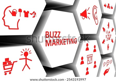 BUZZ MARKETING concept cell background 3d illustration