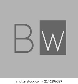 BW elegant initial name logo linked square