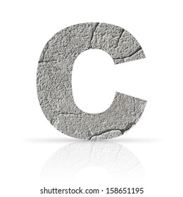 C  Letter Cracked Cement Texture