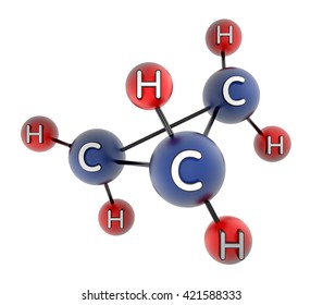 C3H6. Cyclopropane. 3d Render. Isolated On White.