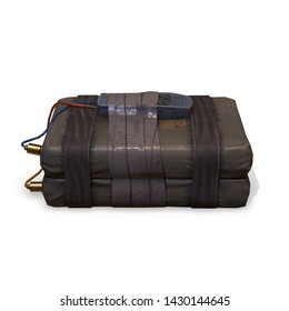 C4 Bomb With Timer Explosive Device 3d Rendering Isolated